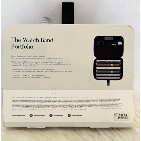 Von Holzhausen Watch Band Portfolio for Apple Zipper Case Leather Black - Picture 14 of 15